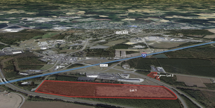 US Highway 70 E Hwy, Selma, NC - aerial  map view