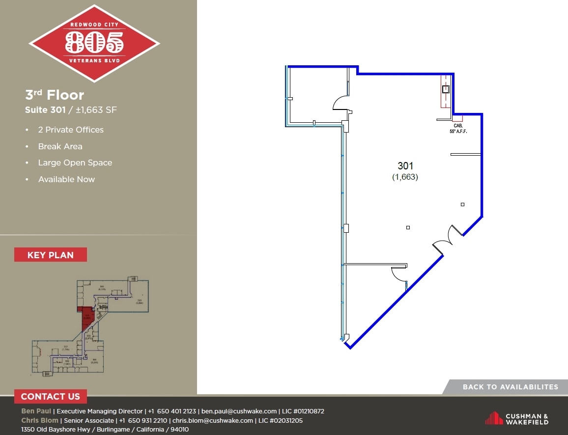 805 Veterans Blvd, Redwood City, CA for lease Floor Plan- Image 1 of 1