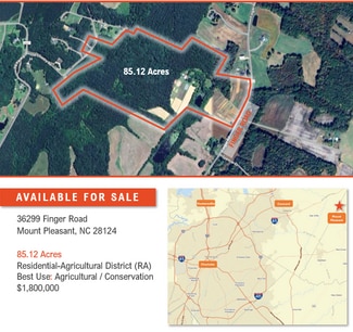 More details for 36299 Finger Rd, Mount Pleasant, NC - Land for Sale