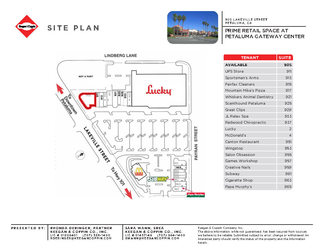 905-939 Lakeville Hwy, Petaluma, CA à louer Plan de site- Image 1 de 1