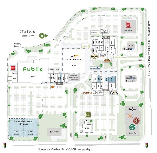 4700-4744 S Apopka Vineland Rd, Orlando, FL à louer - Plan de site - Image 2 de 18