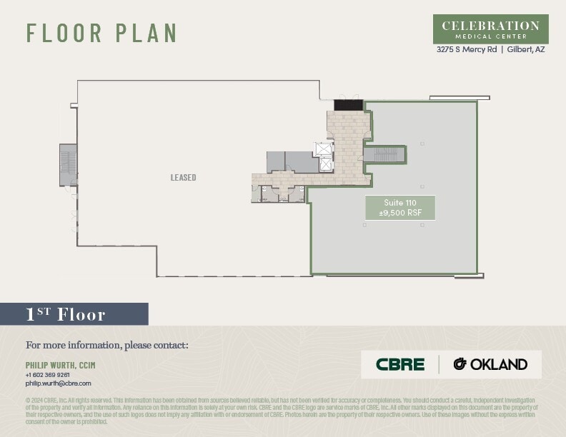 3275 South Mercy Road, Gilbert, AZ for lease Floor Plan- Image 1 of 1