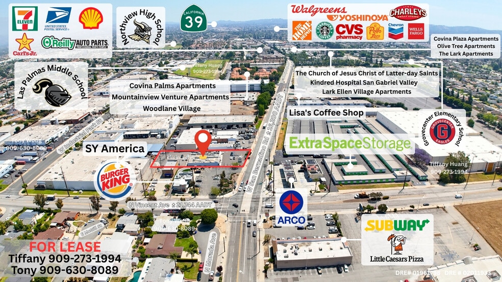 1661-1665 W San Bernardino Rd, Covina, CA for lease - Building Photo - Image 2 of 15