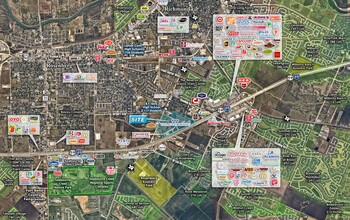 Highway 59 & FM 2218, Rosenberg, TX - aerial  map view