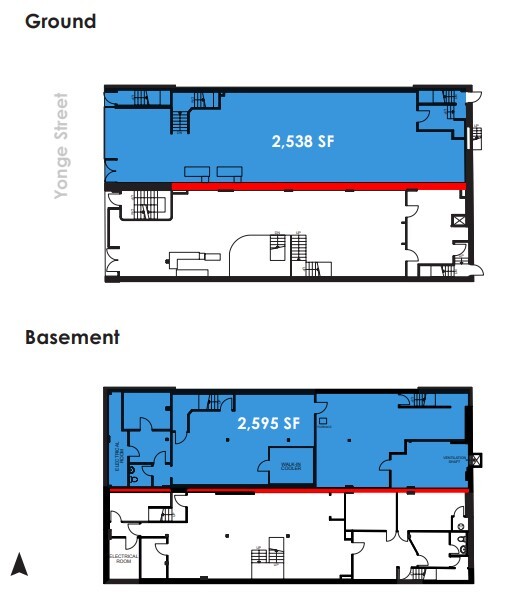 665-667 Yonge St, Toronto, ON for lease Floor Plan- Image 1 of 2