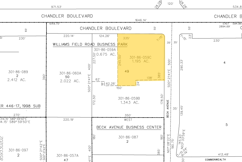 6605 W Chandler Blvd, Chandler, AZ à vendre - Plan cadastral - Image 3 de 29