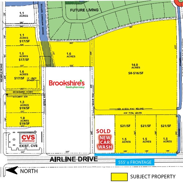 Airline Drive-26 Acres, Bossier City, LA à vendre - Photo du bâtiment - Image 2 de 5