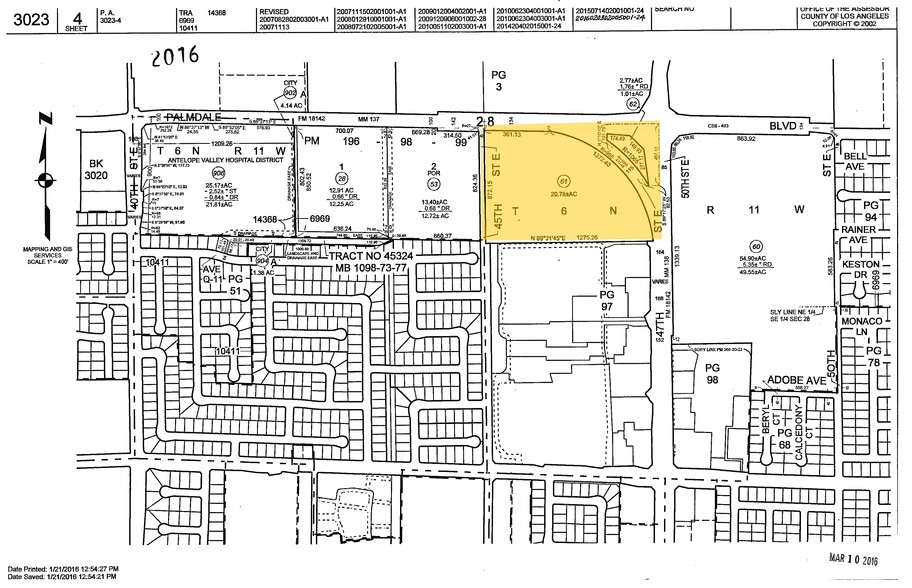 E Palmdale Ave, Palmdale, CA à vendre - Plan cadastral - Image 2 de 2