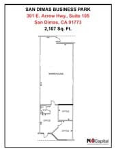 301 E Arrow Hwy, San Dimas, CA à louer Plan d’étage- Image 1 de 1