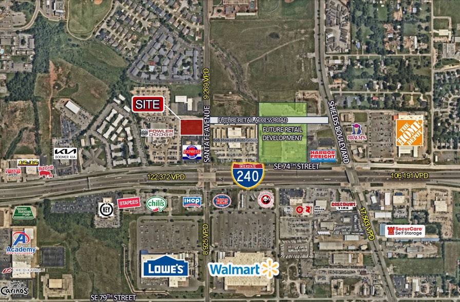 7301 S Santa Fe Ave, Oklahoma City, OK for sale - Aerial - Image 1 of 2