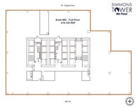 425 W Capitol Ave, Little Rock, AR à louer Plan d’étage- Image 1 de 1