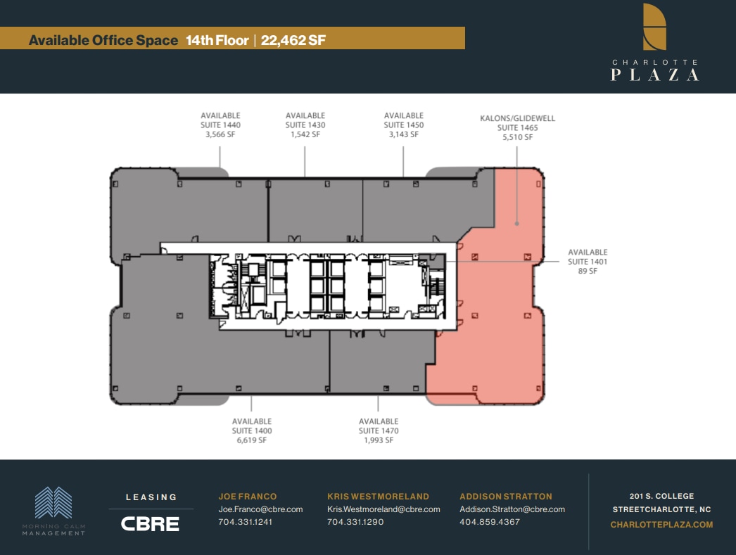 201 S College St, Charlotte, NC à louer Plan d’étage- Image 1 de 1