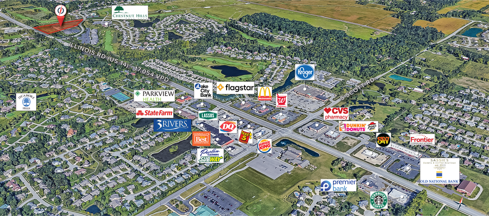 1102 Chestnut Hills Parkway, Fort Wayne, IN à vendre - Aérien - Image 2 de 6