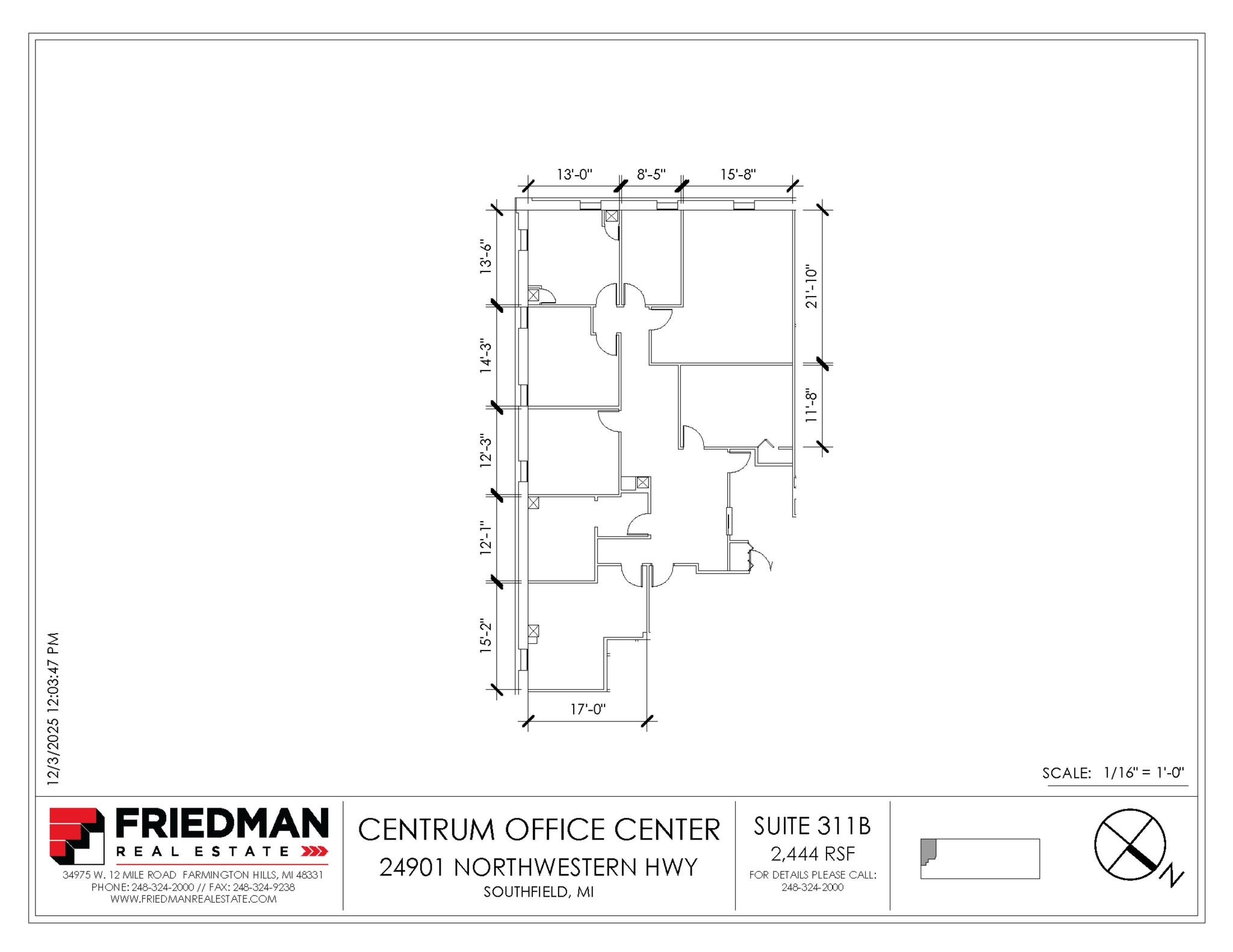 24901 Northwestern Hwy, Southfield, MI for lease Floor Plan- Image 1 of 2