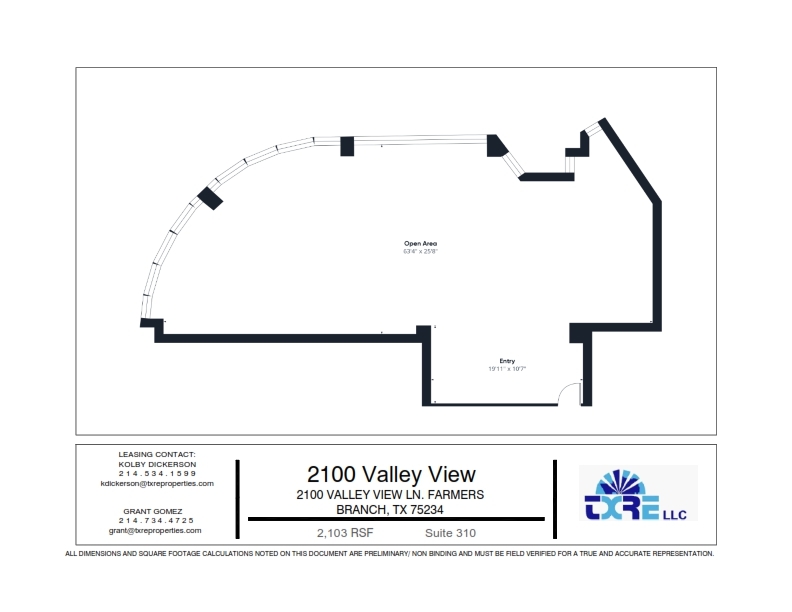 2100 Valley View Ln, Farmers Branch, TX à louer Plan d’étage- Image 1 de 1