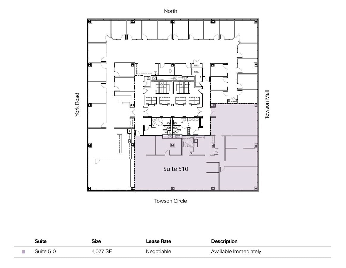 1 Olympic Pl, Towson, MD à vendre Plan d’étage- Image 1 de 1
