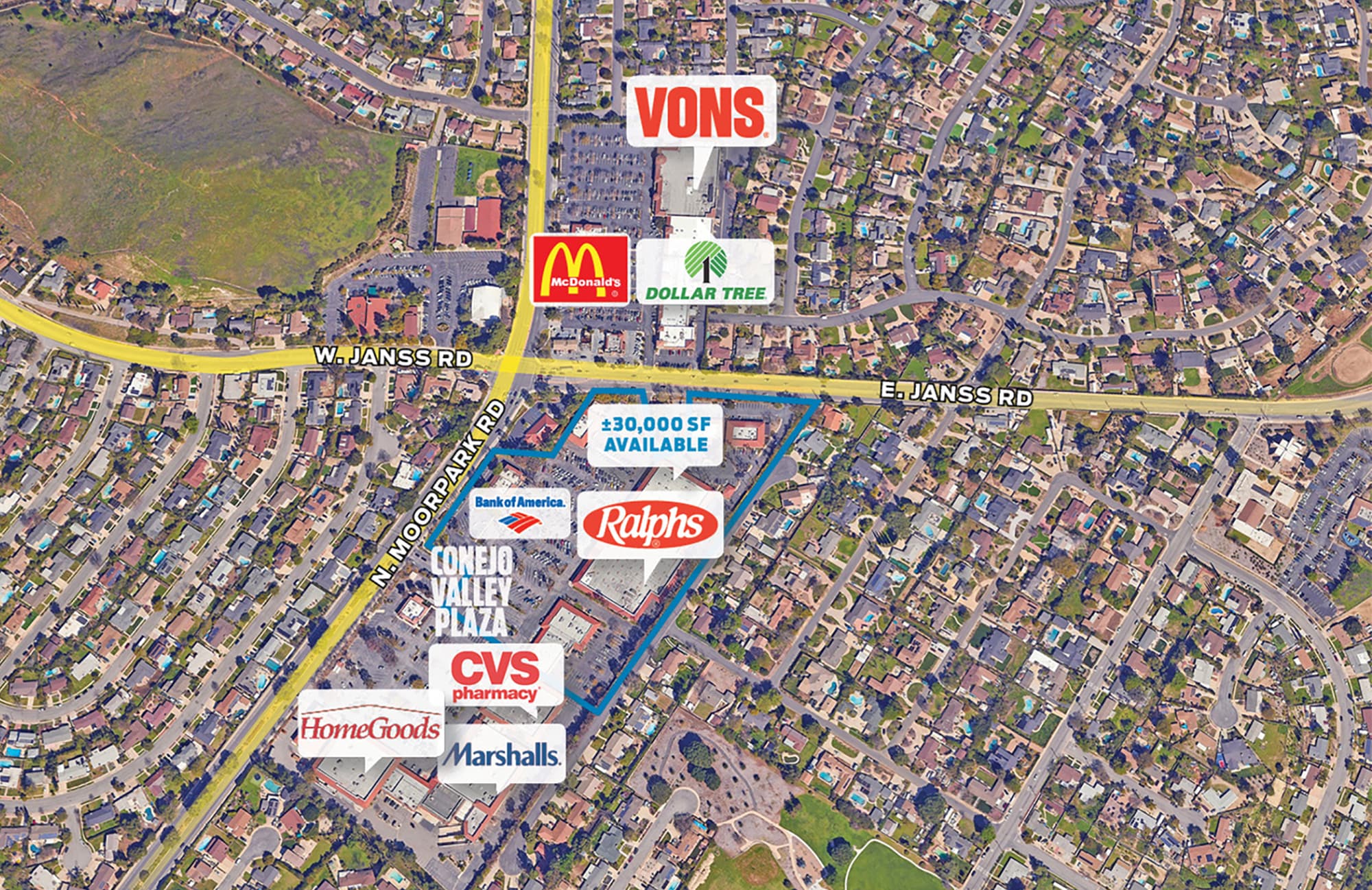 1300-1530 N Moorpark Rd, Thousand Oaks, CA for lease Aerial- Image 1 of 3