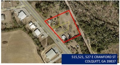 521 E Crawford St, Colquitt, GA - AERIAL  map view