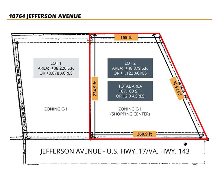 10764 Jefferson Ave, Newport News, VA à vendre - Plan cadastral - Image 3 de 4