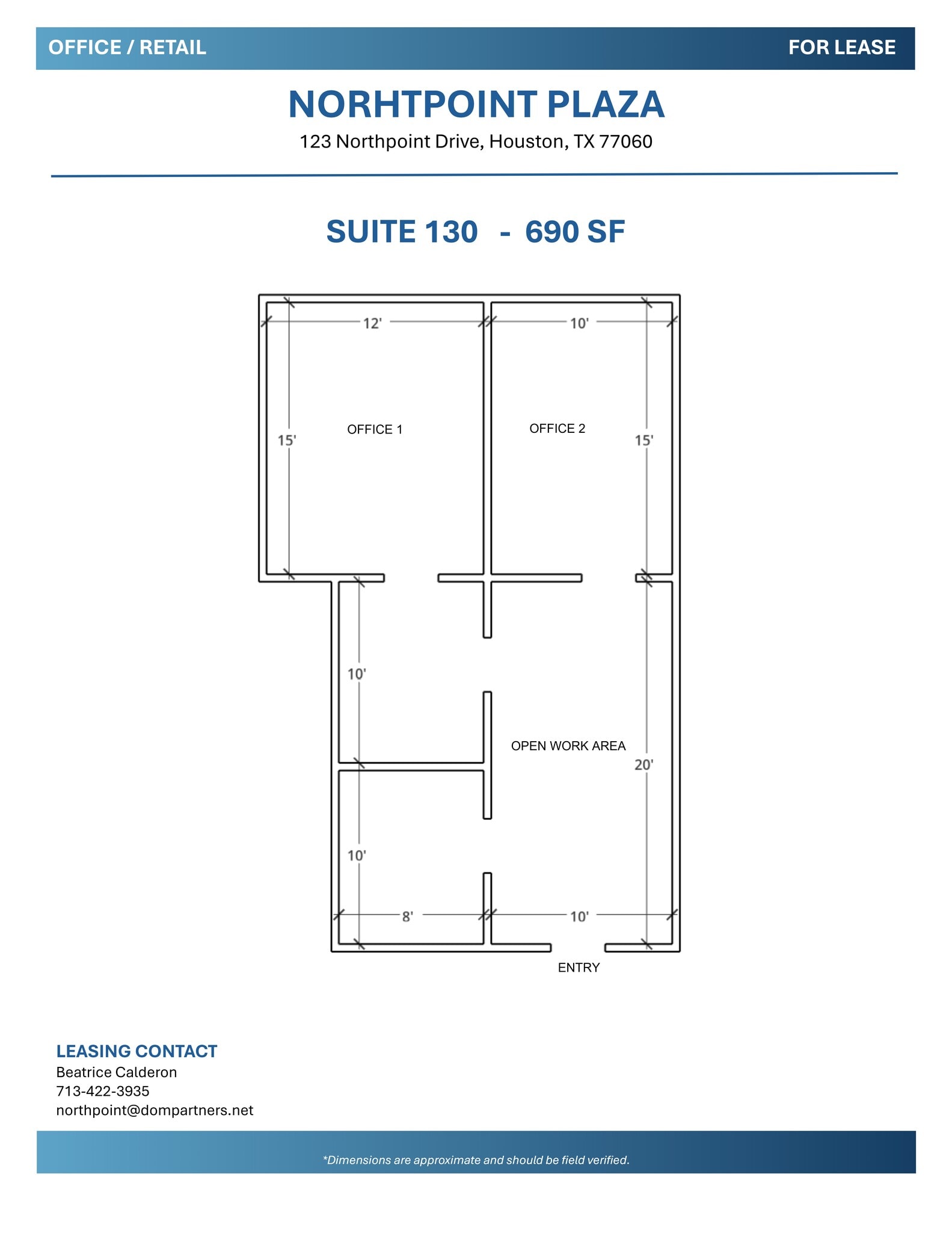 123 Northpoint Dr, Houston, TX for lease Floor Plan- Image 1 of 1