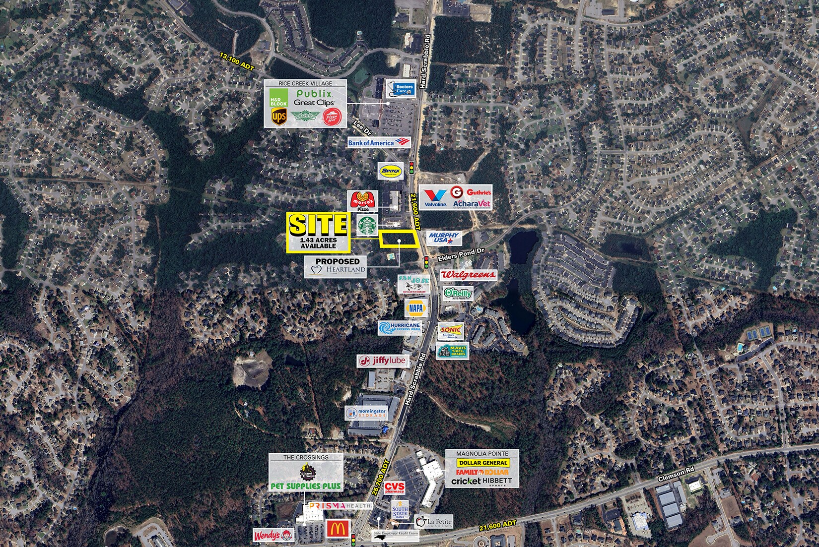 Hard Scrabble Rd & Elders Pond dr, Columbia, SC à louer Aérien- Image 1 de 5