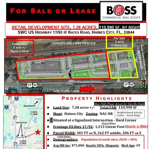 More details for US Highway 17-92 at Bates Rd, Haines City, FL - Land for Lease