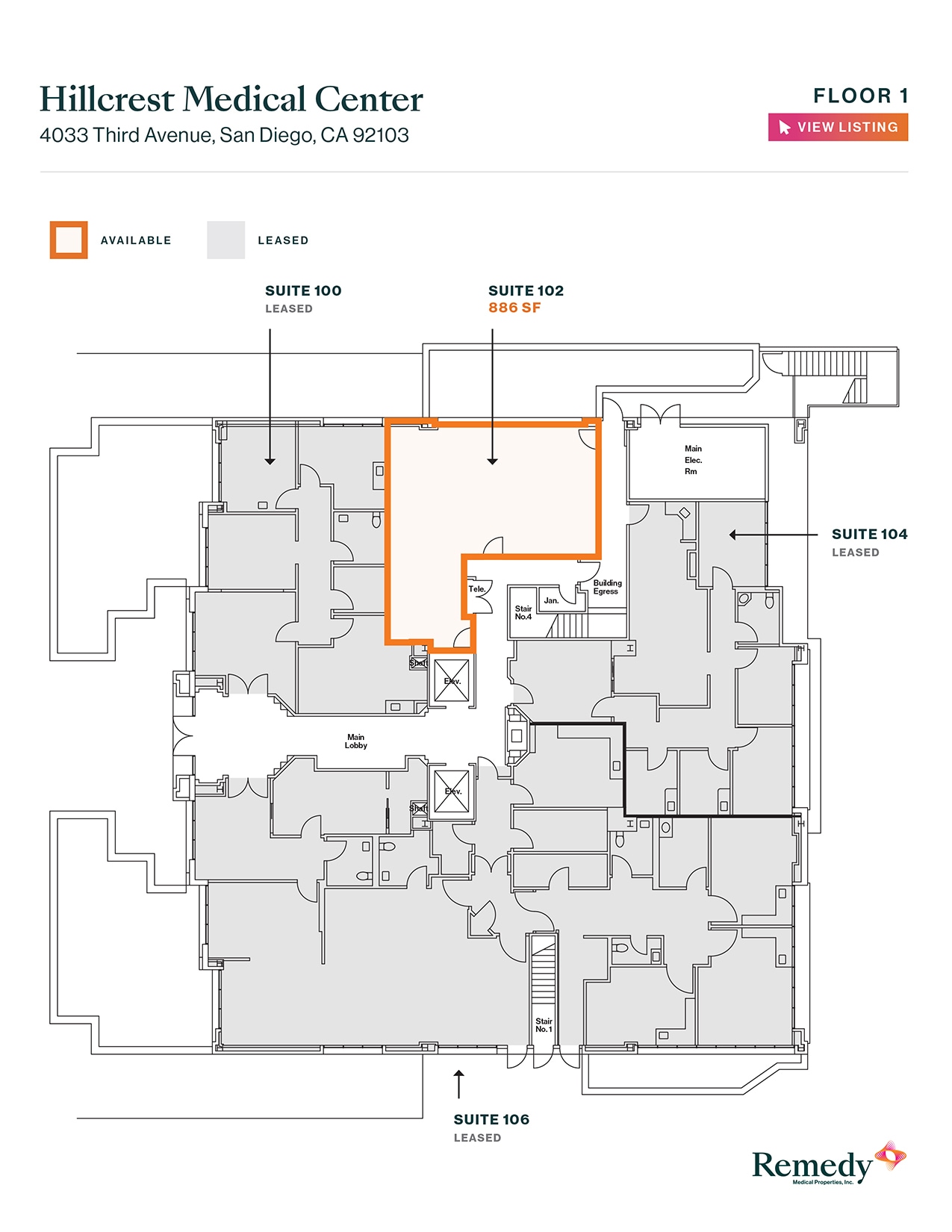 4033 3rd Ave, San Diego, CA for lease Floor Plan- Image 1 of 1