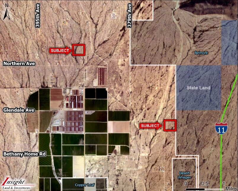 Approx. 387th Ave & Northern and Approx. 373rd Ave, Tonopah, AZ for sale Aerial- Image 1 of 6