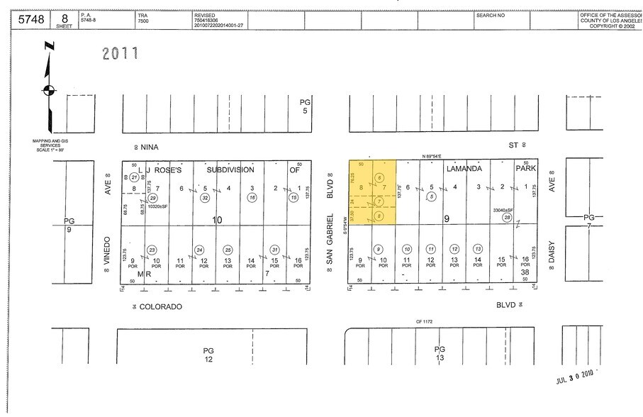 24-40 N San Gabriel Blvd, Pasadena, CA à vendre - Plan cadastral - Image 3 de 3
