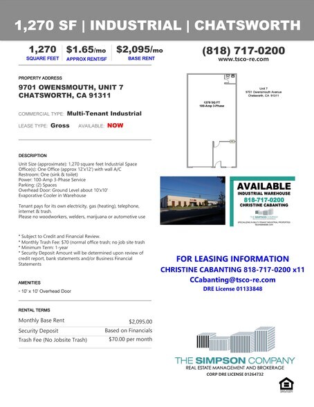 9705 Owensmouth Ave, Chatsworth, CA for lease - Building Photo - Image 2 of 2