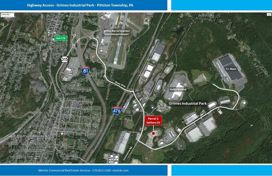 500-598 Sathers Dr, Pittston Township, PA for lease - Aerial - Image 2 of 4