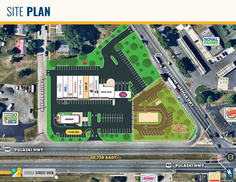 114-130 Pulaski Hwy, Elkton, MD à louer - Plan de site - Image 1 de 7