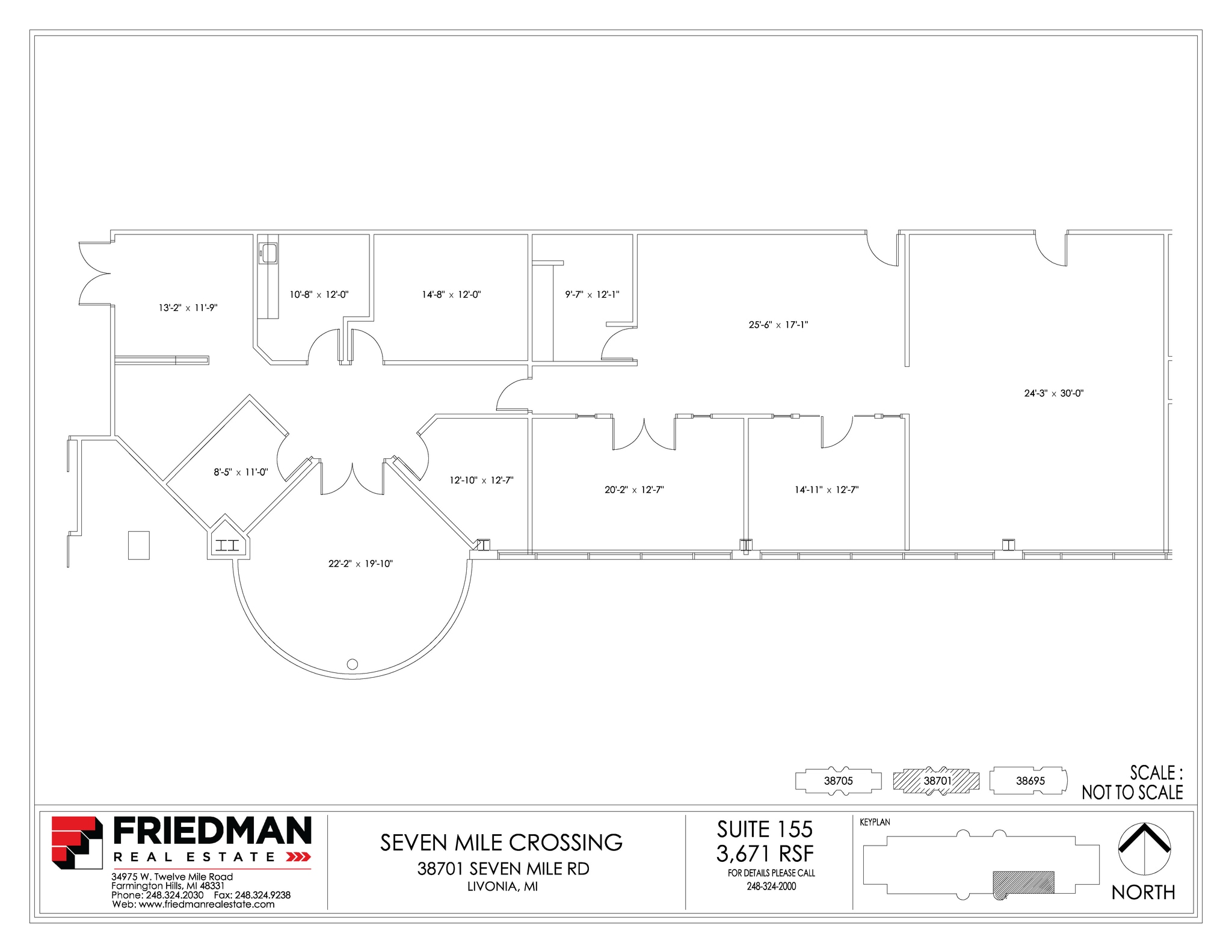 38705 7 Mile Rd, Livonia, MI à louer Plan d’étage- Image 1 de 2