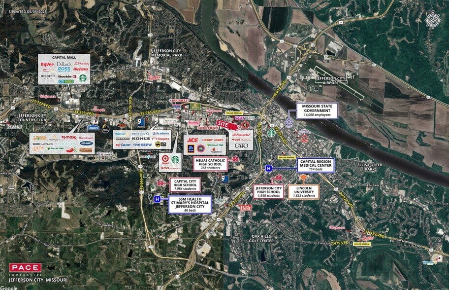 1209-1211 Missouri Blvd, Jefferson City, MO à louer - Aérien - Image 3 de 5