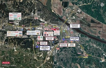1209-1211 Missouri Blvd, Jefferson City, MO - AERIAL map view