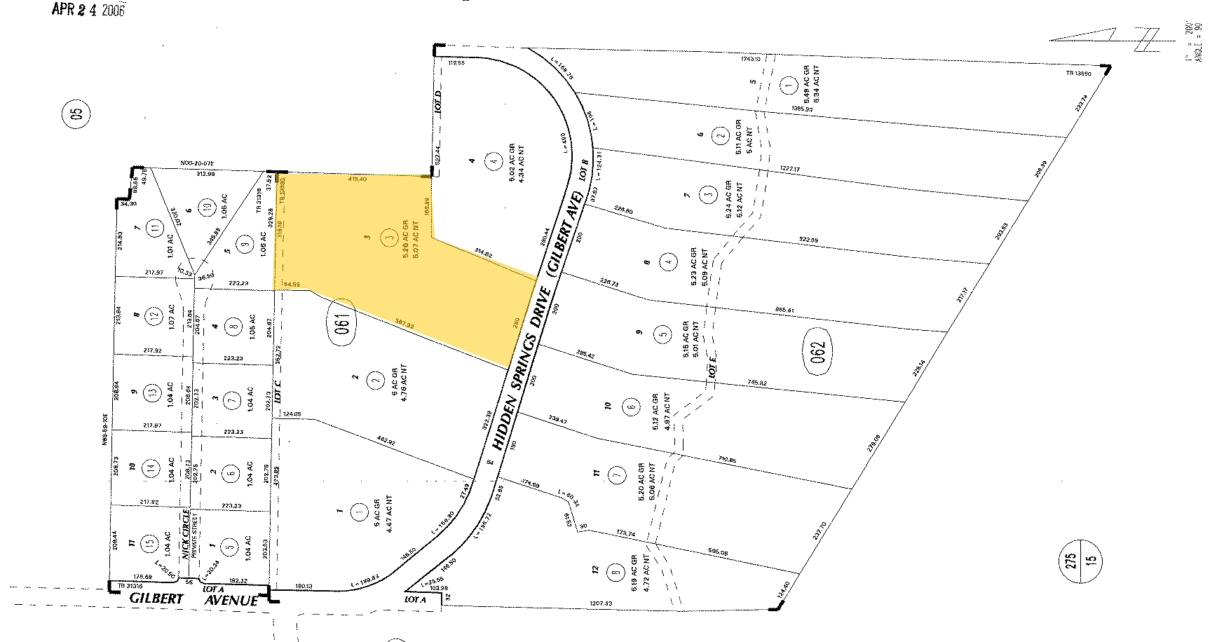 Hidden Springs Rd, Corona, CA à vendre Plan cadastral- Image 1 de 1