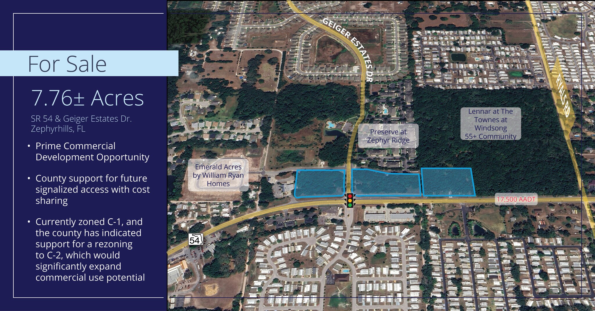 SR 54 & Geiger Estates Dr. Hwy, Zephyrhills, FL à vendre Photo principale- Image 1 de 2