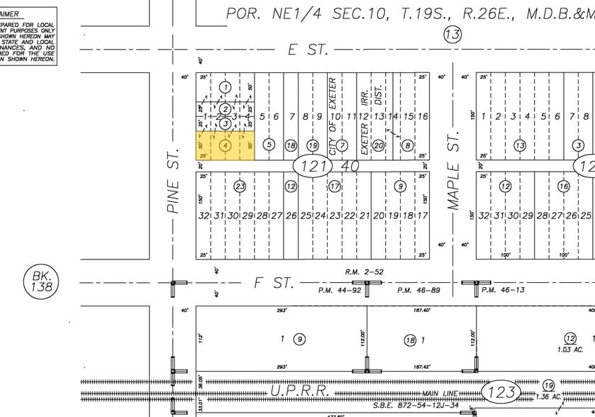 158-166 E Pine St, Exeter, CA for sale - Plat Map - Image 3 of 3