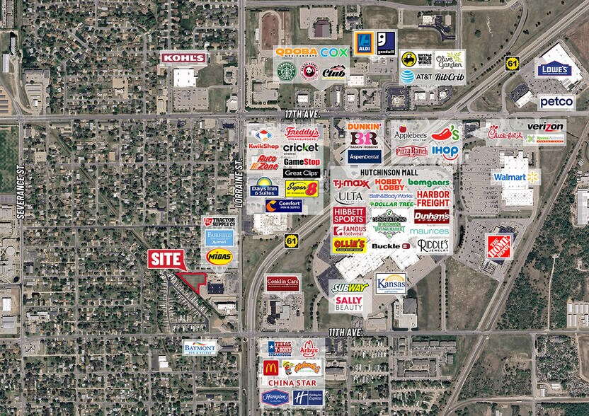 13th Ave., Hutchinson, KS à vendre - Aérien - Image 2 de 2