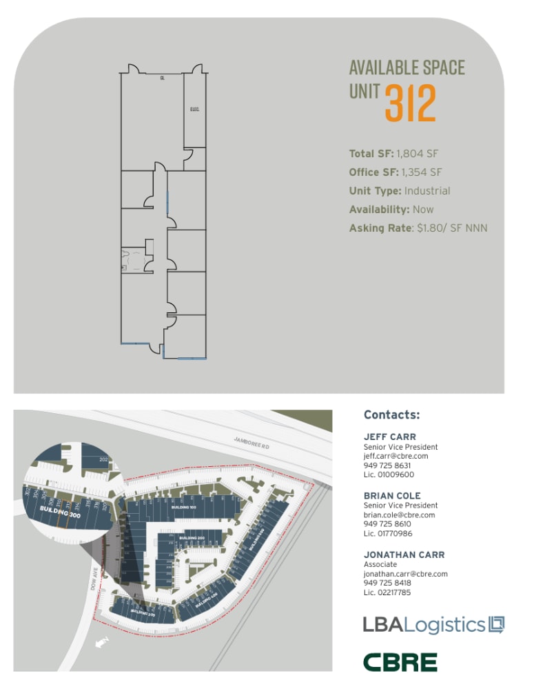 3002 Dow Ave, Tustin, CA for lease Floor Plan- Image 1 of 1