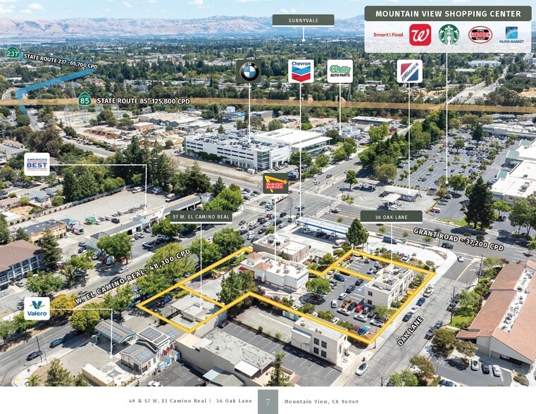 49 W El Camino Real, Mountain View, CA à vendre - Aérien - Image 3 de 5