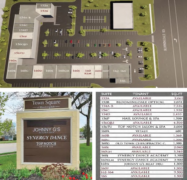 152-166 S Bloomingdale Rd, Bloomingdale, IL for lease - Building Photo - Image 2 of 16