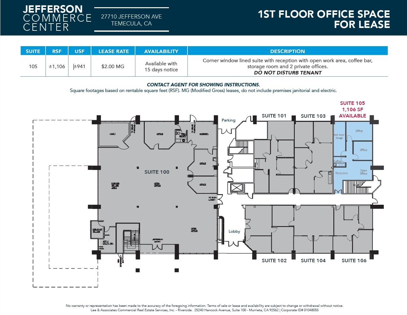 27710 Jefferson Ave, Temecula, CA for lease Floor Plan- Image 1 of 1