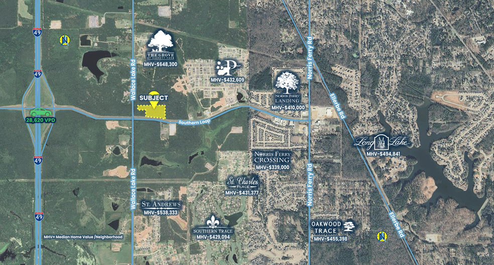 0 Wallace Lake Rd, Shreveport, LA à vendre - Aérien - Image 3 de 4