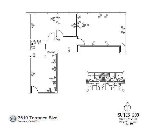 3400 Torrance Blvd, Torrance, CA à louer Plan d  tage- Image 1 de 1