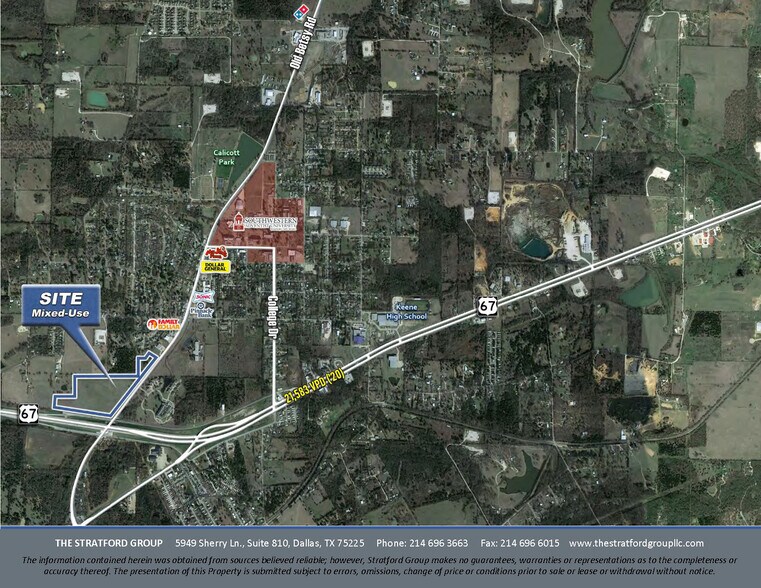 TBD Hwy 67 & FM 2280, Keene, TX for sale - Aerial - Image 1 of 2