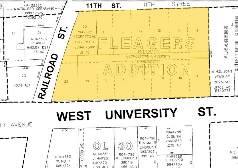 401 W University Ave, Georgetown, TX à louer - Plan cadastral - Image 2 de 4
