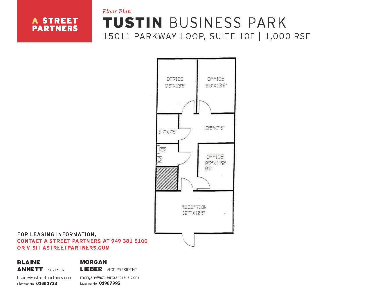 15102 Red Hill Ave, Tustin, CA à louer Plan d’étage- Image 1 de 1