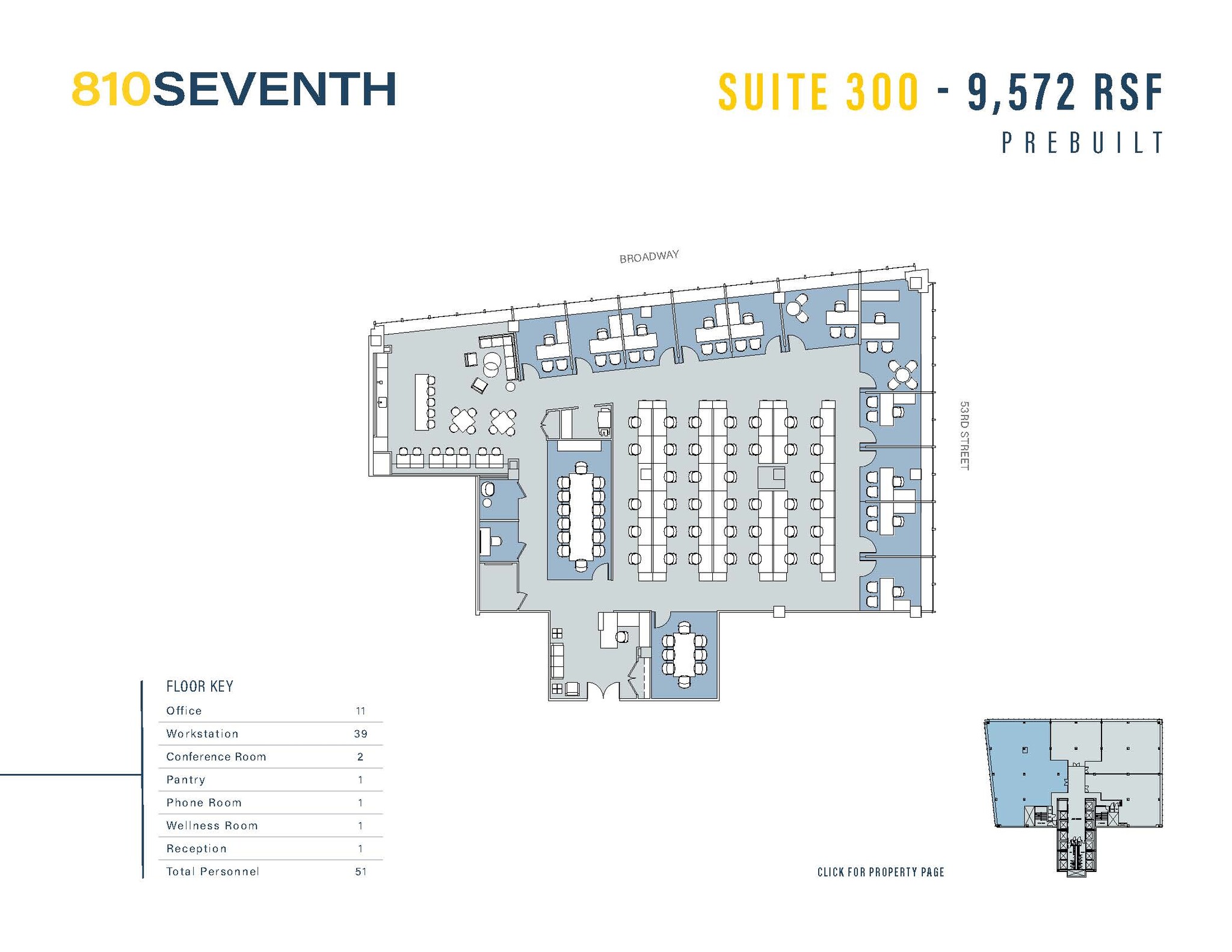 810 Seventh Ave, New York, NY à louer Plan d  tage- Image 1 de 1