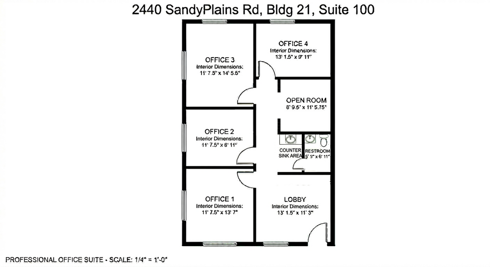 2440 Sandy Plains Rd, Marietta, GA à louer - Plan d’étage - Image 2 de 7